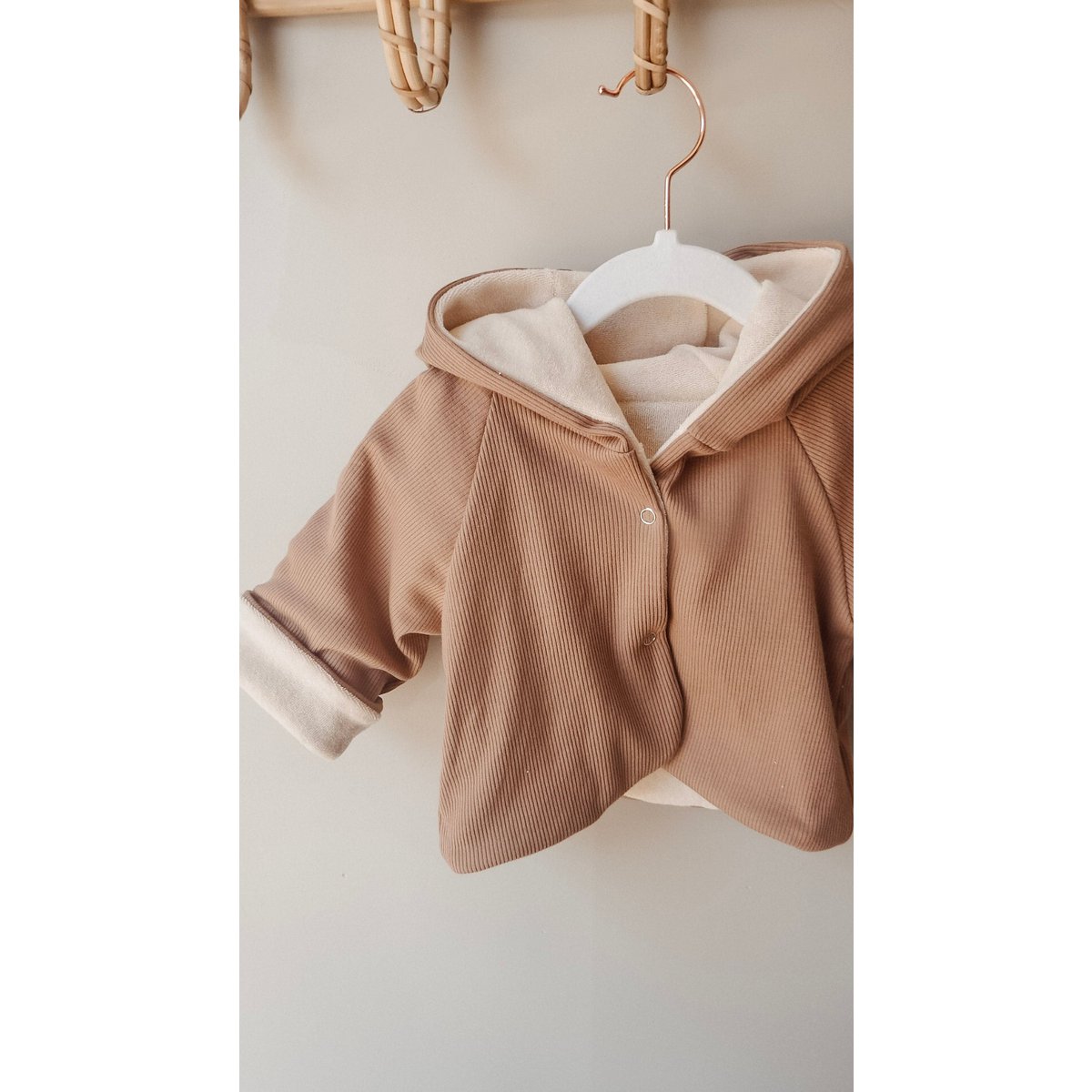 Baby jacket | Rib cocoa & terry cloth