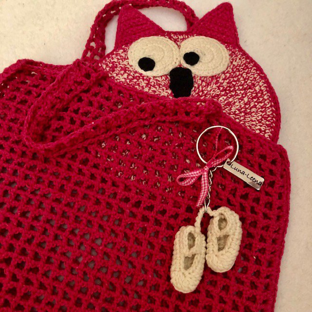 Luna-Leena bag kids pink - organic cotton - hand crochet in Nepal