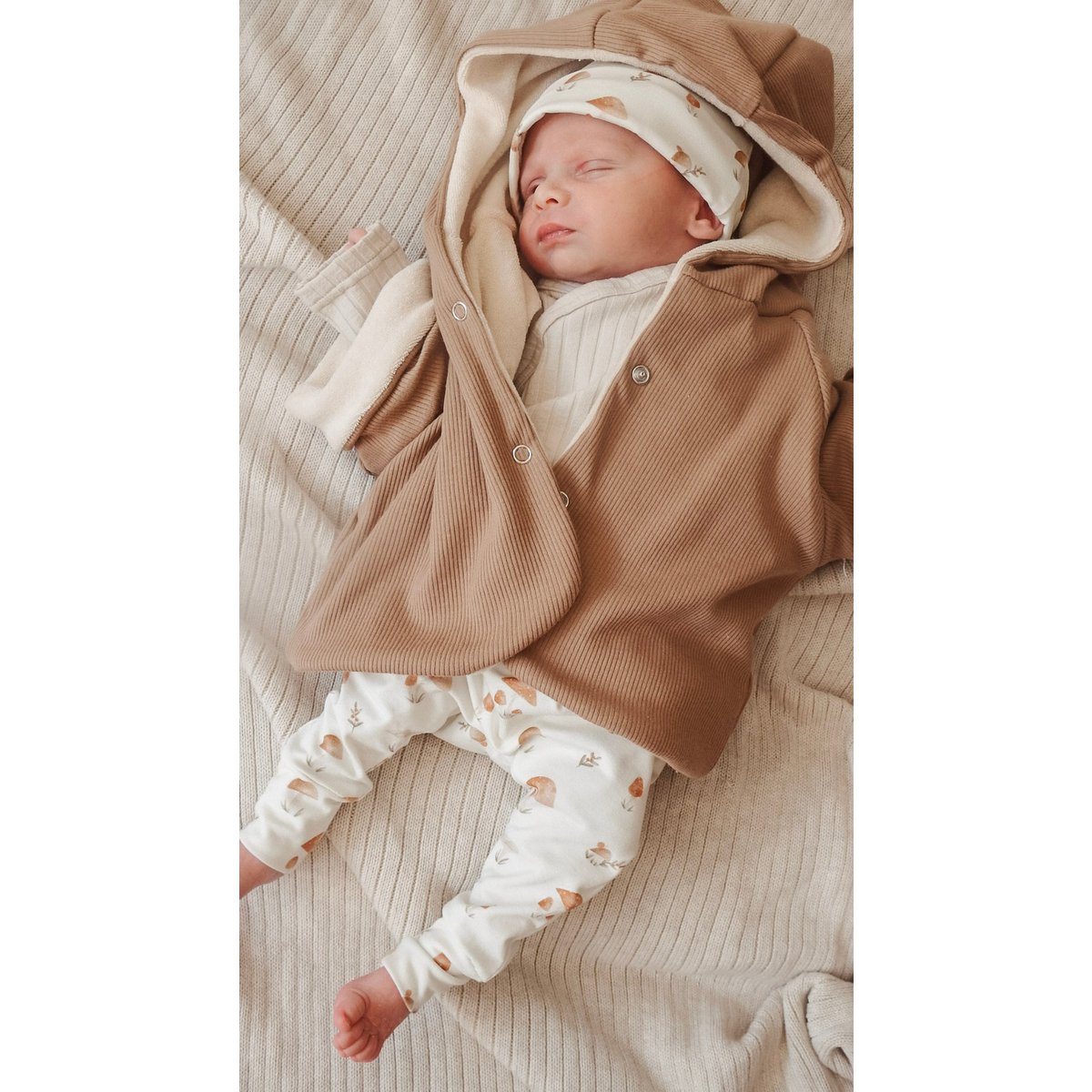 Baby jacket | Rib cocoa & terry cloth