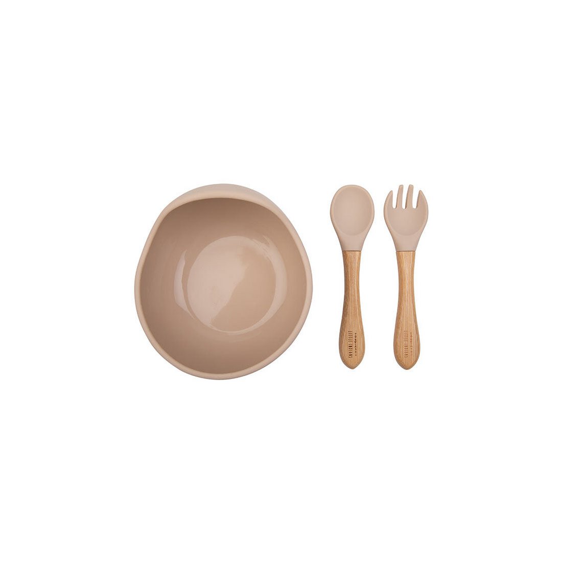 Silicone Bowl + Spoon/Fork - Sand