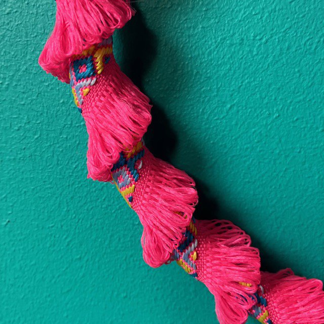 wall hanger with heart in Ibiza style pink - ring 20ø cm - handmade in Nepal