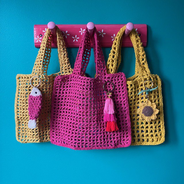 Luna-Leena bag kids pink - organic cotton - hand crochet in Nepal
