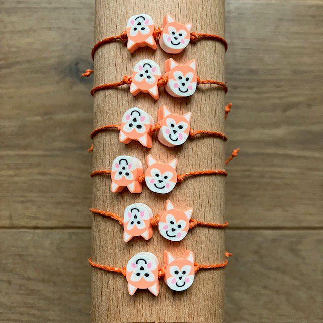 kids bracelet fox orange - handmade in Nepal