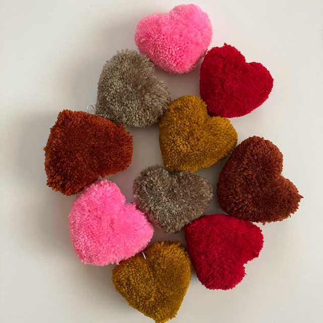 wall hanger with heart in Ibiza style pink - ring 20ø cm - handmade in Nepal