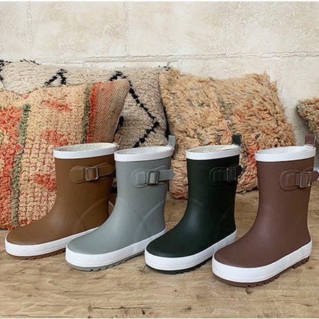 Rain boots with lining - Amber Brown