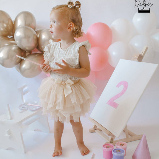 May Mays Tutu Skirt Annabel Champagne + Hairband