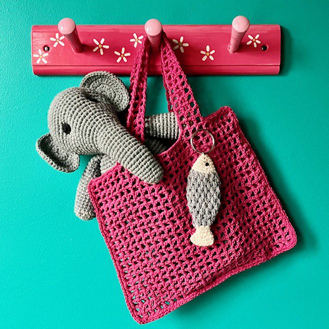 Luna-Leena bag kids pink - organic cotton - hand crochet in Nepal