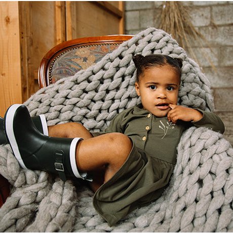 Rain boots with lining - Dusty Olive